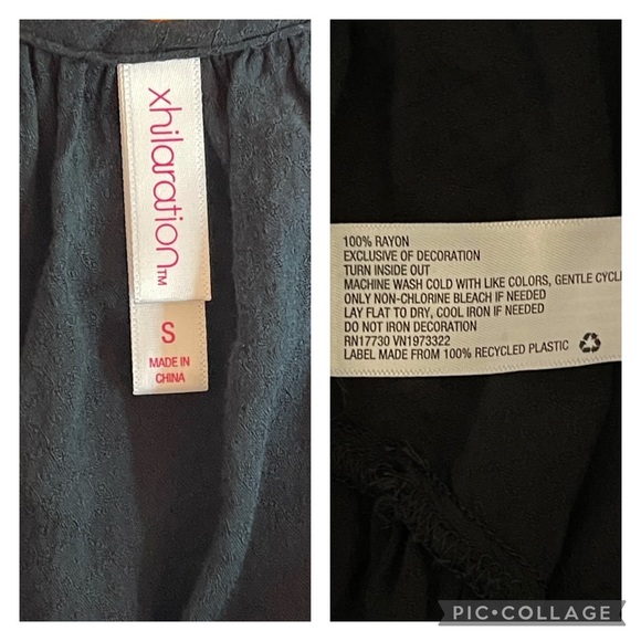 Black Bohemian Embroidered Top Size Small - Picture 7 of 7